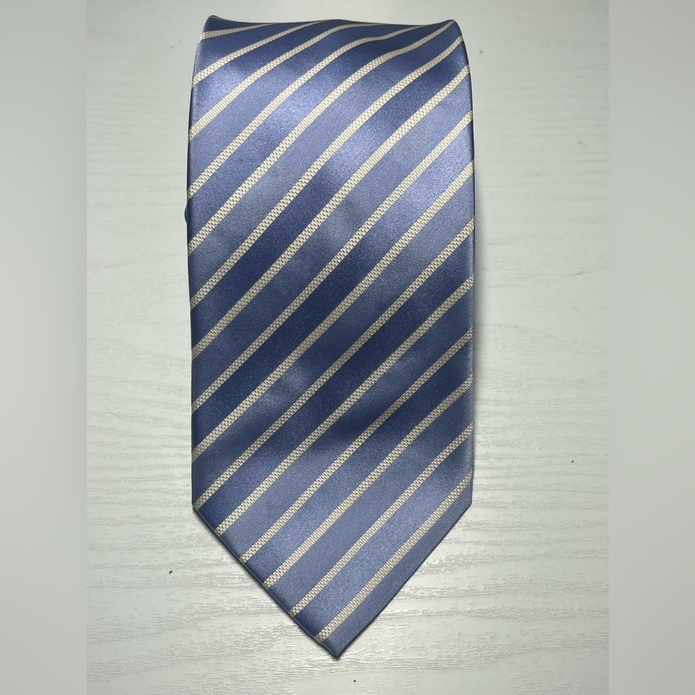 Padueles Blue and Silver British Striped Vintage Men's Tie